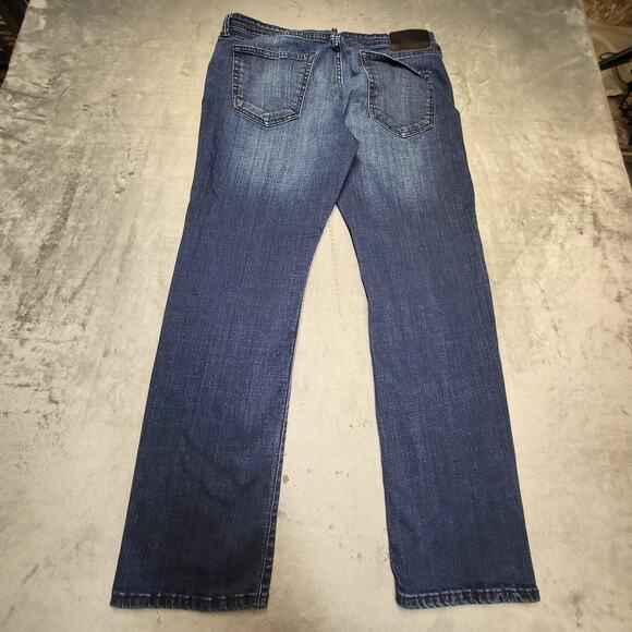 William Rast Jeans Mens 34x30 Blue Dean Slim Straight Stretch Denim Dark Wash - Picture 9 of 10